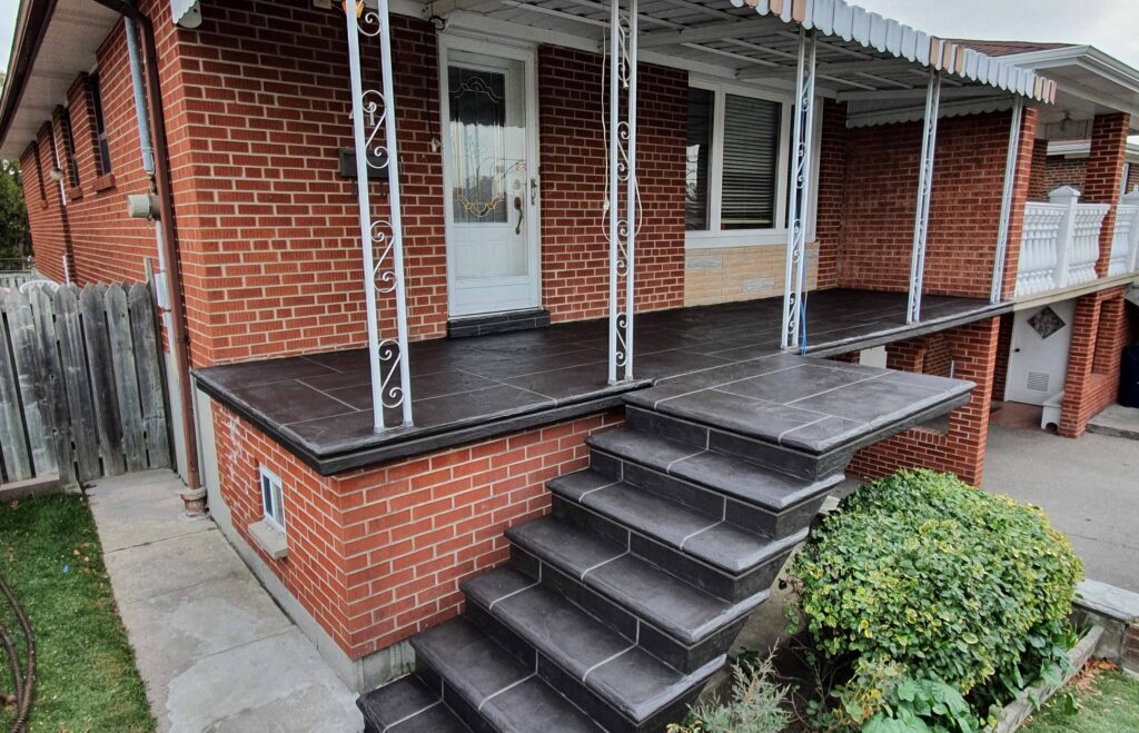 Jewel stone porch concrete overlay Mississauga