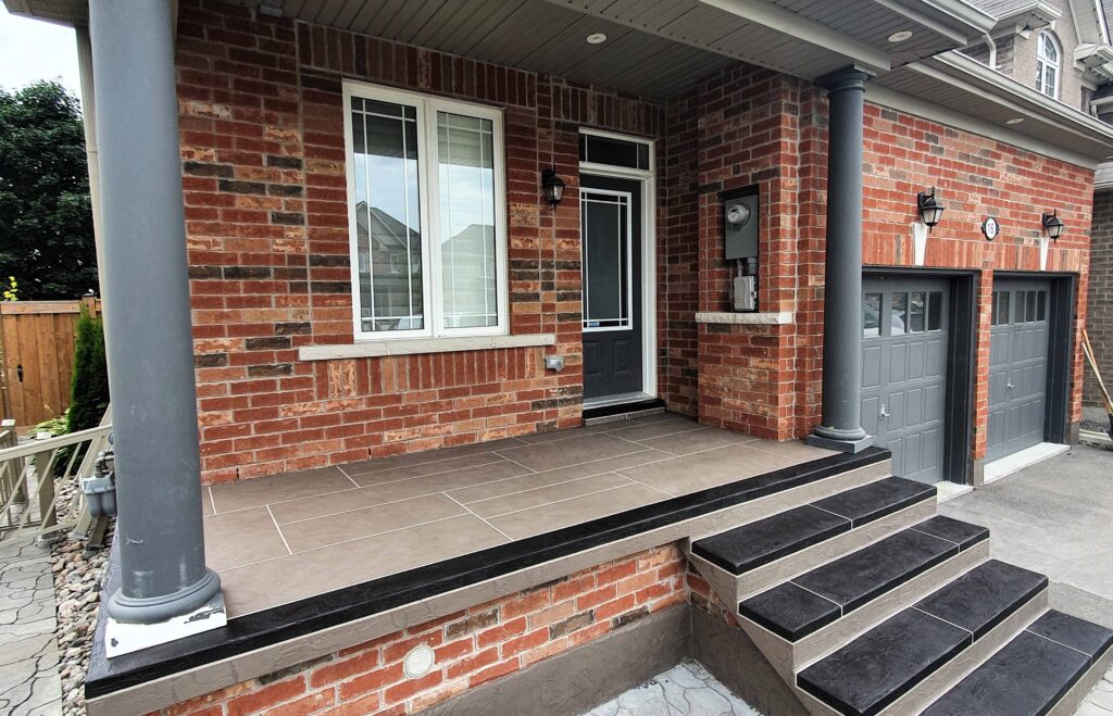 Jewel stone porch concrete overlay Mississauga